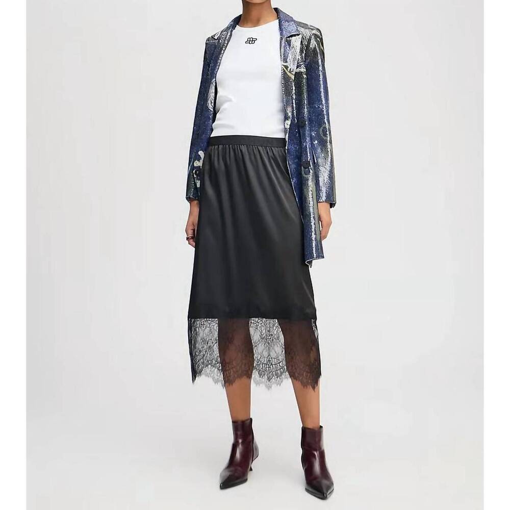 NEW MUNTHE latosha slip skirt in black